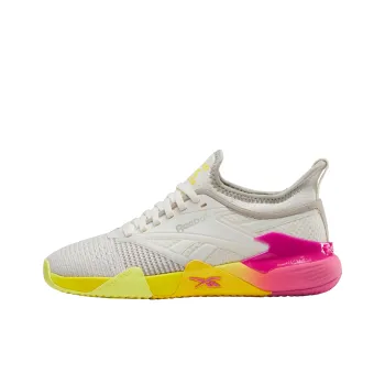 Reebok Nano Court Support Wear Resistant Slip Resistant Low Top Training Shoes Women's White Yellow Red
