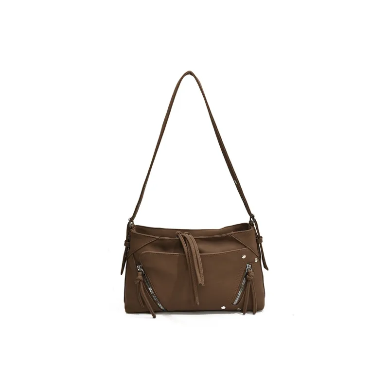 Yalu PU Shoulder Bag Regular Women's Coffee/Black/Khaki-15