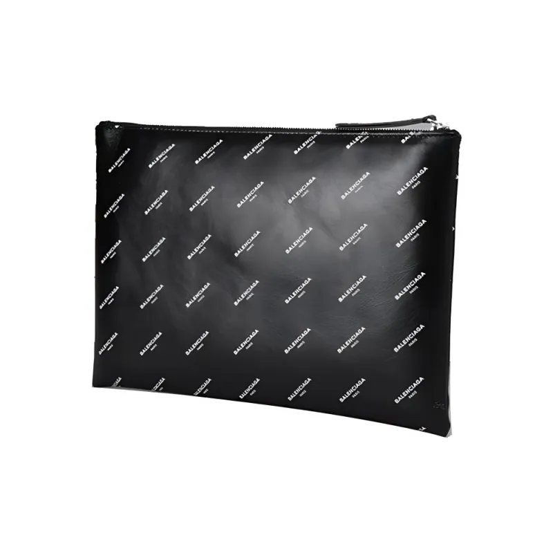 Balenciaga Leather Clutch Men's Black-1