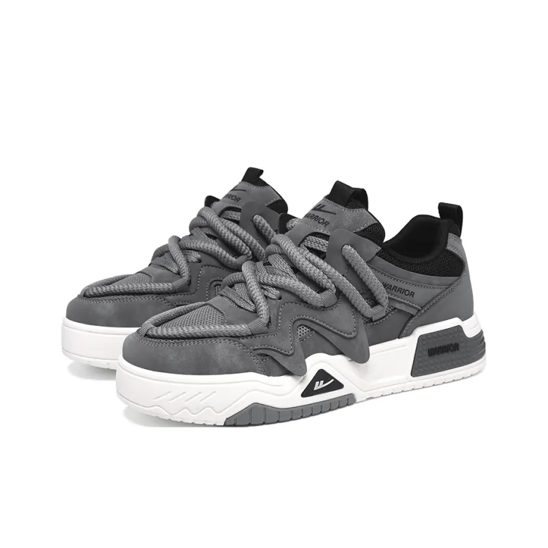 Warrior Wear-Resistant Lightweight Height Increasing Low-Top Skateboard Shoes Unisex-9