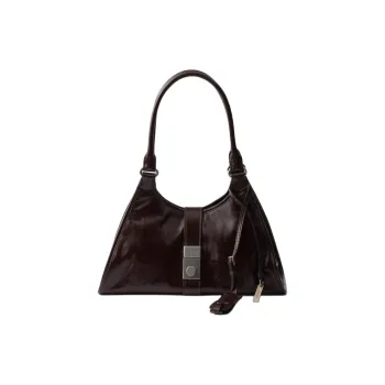 PRADA Calfskin Tote Bag, Shopping Bag, Handbag, Shoulder Bag Medium Size Women's Dark Brown