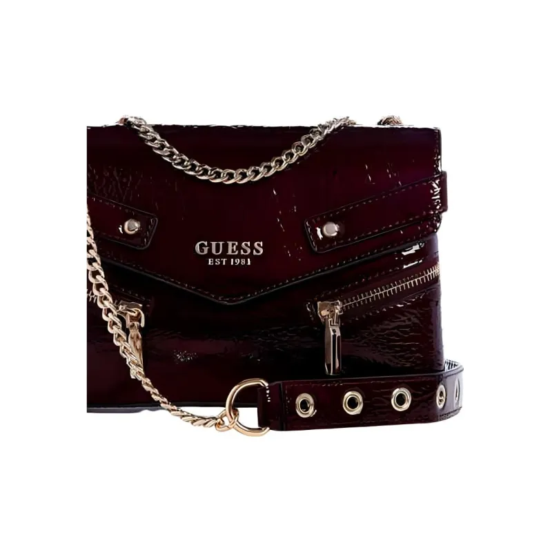 GUESS Artificial Leather Envelope Bag Crossbody Bag Shoulder Bag Medium Size Women's Burgundy-4