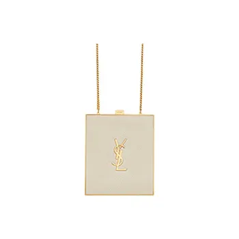 SAINT LAURENT Calfskin Box Bag, Crossbody Bag, Shoulder Bag Women's White