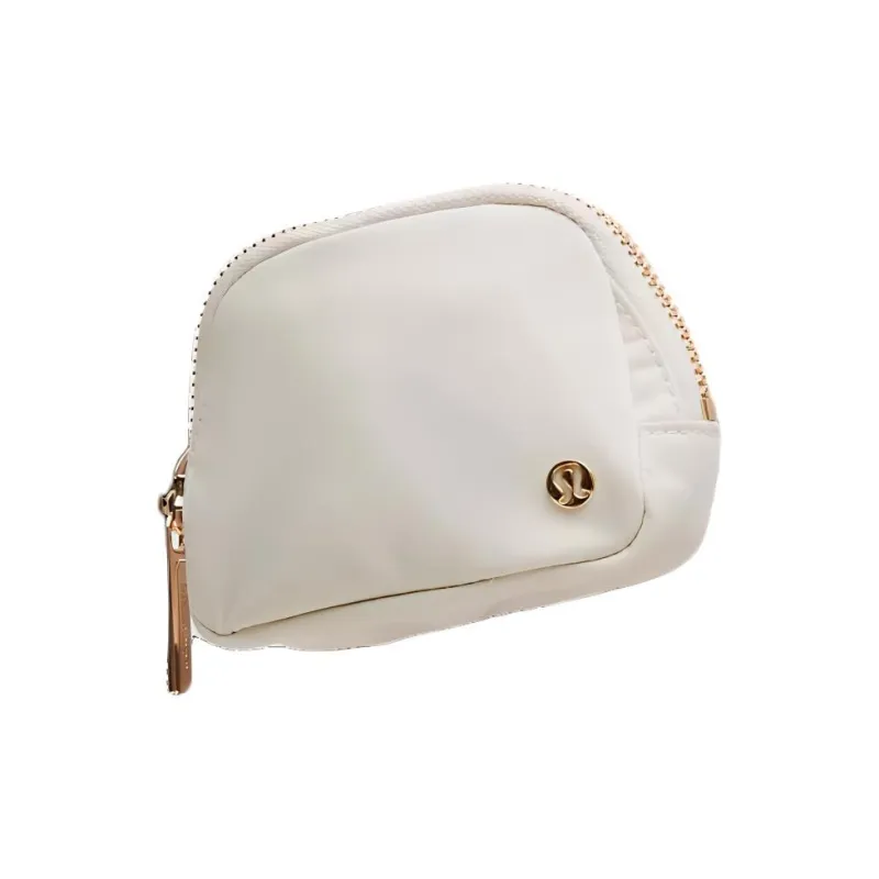 Lululemon Everywhere Nylon Coin Purse Regular Unisex Bone & Gold-2