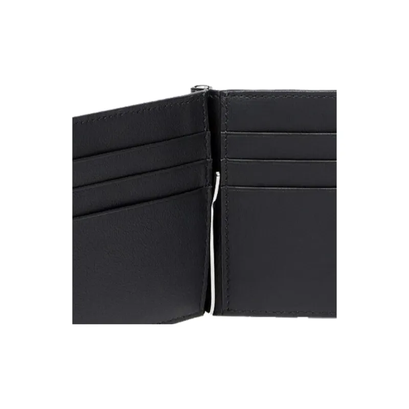 FENDI Leather Bill Clip Card Clip Money Clip Card Holder Wallet Men's Black Gray Color-3