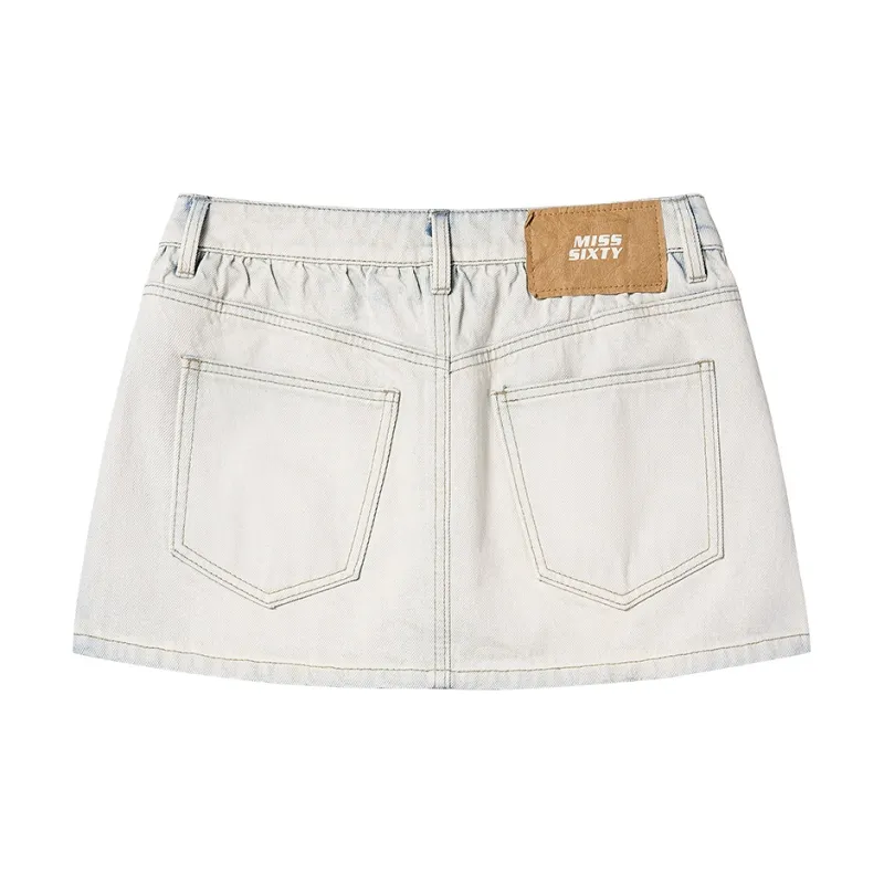 Miss Sixty Denim Short Skirts Women's Light Blue-1