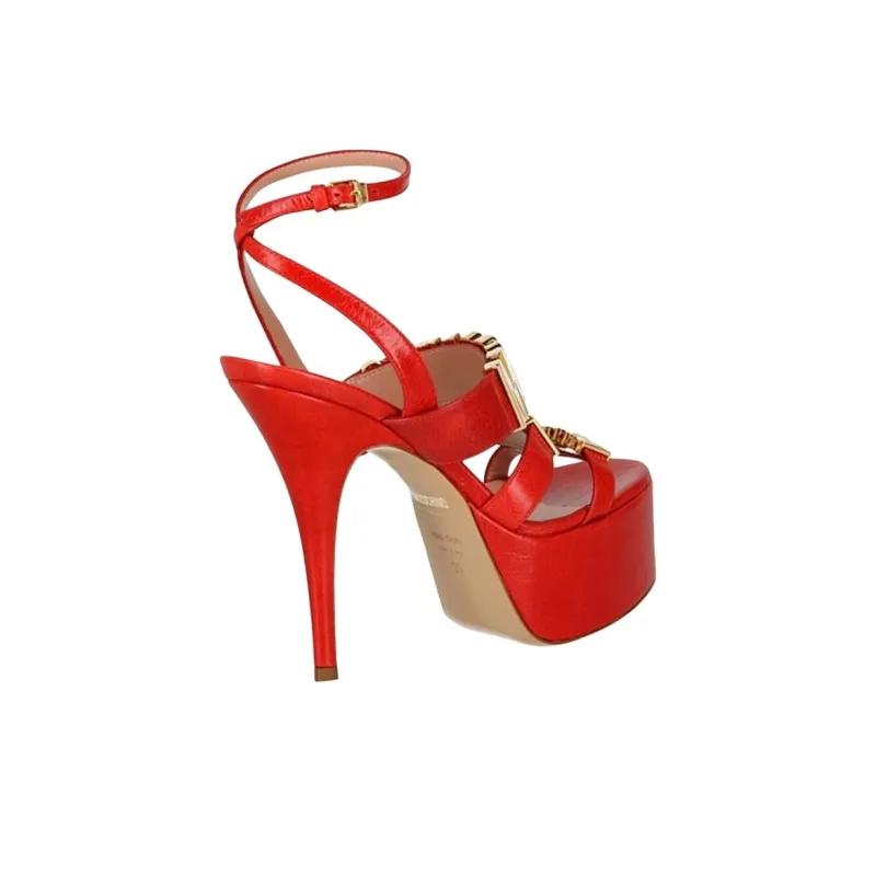 MOSCHINO Strap Sandals 12cm Women's Red-3
