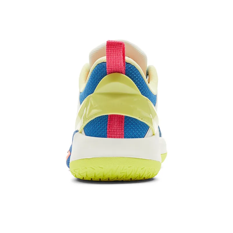 PEAK Anti-Slip And Wear-Resistant Rebound Low-Top Basketball Shoes Men's White Blue Yellow-4