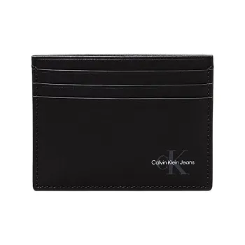 CALVIN KLEIN Smooth Leather Card Holder Men's Black