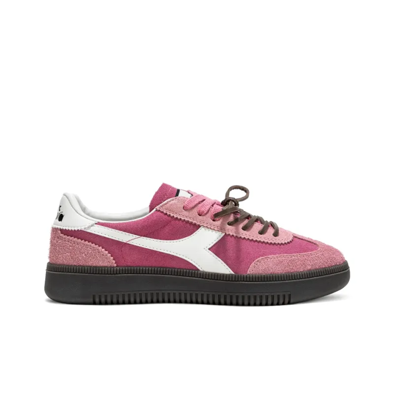 Diadora Saunter BOLD Wear-Resistant Low-Top Skateboard Shoes Unisex Fuchsia Aurora Pink Laser Silver Zircon Black-1