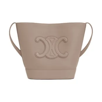 CELINE Triomphe Grain Calfskin Bucket Bags Crossbody Bag, Shoulder Bag Small Size Women's Pebble