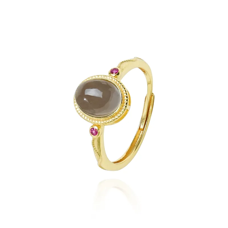 CUIYOUSHIJIA Hetian Jade Rings Smoky Purple Women's-0