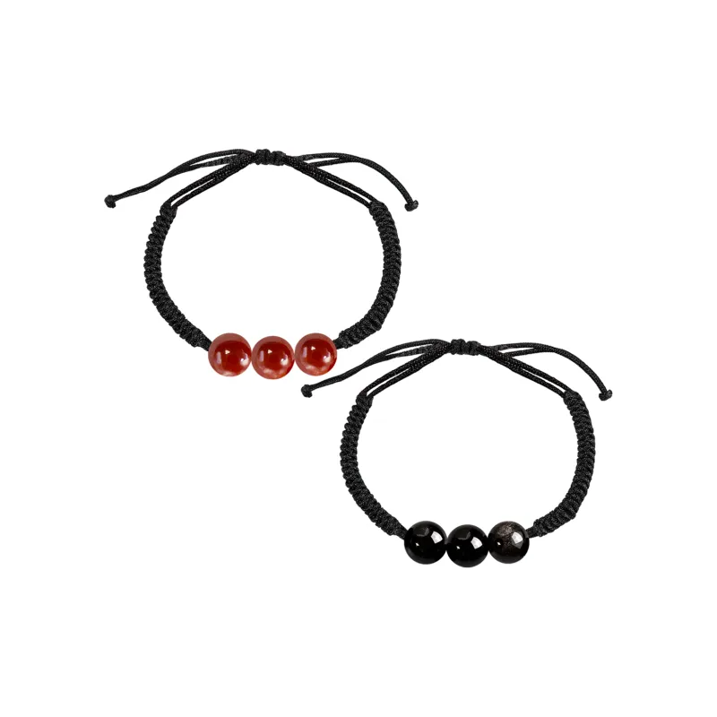SIMPLE JOYS Obsidian Bracelets Unisex-5