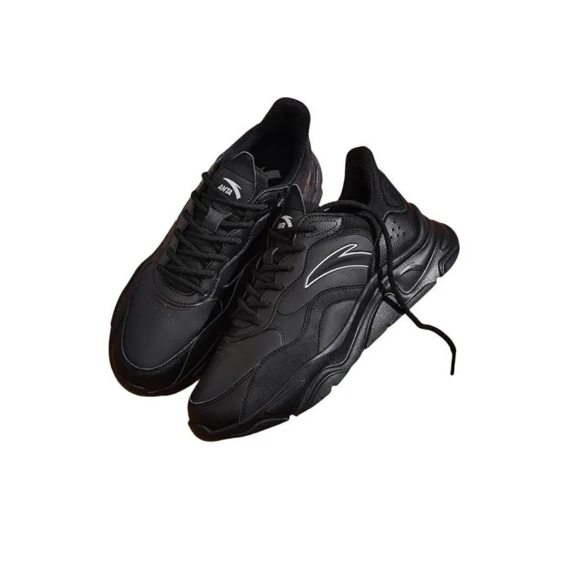 Anta Little Millennium Anti-Slip And Wear-Resistant Height Increasing Low-Top Casual Shoes Men's Black-3