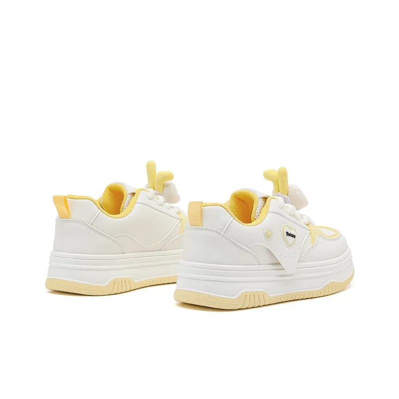 Babaya Skateboard Shoes Women's Low Top Yellow/Pink-2