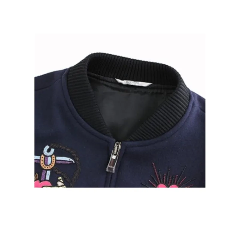 Valentino Graphic Patch Zip Up Varsity Jacket-3
