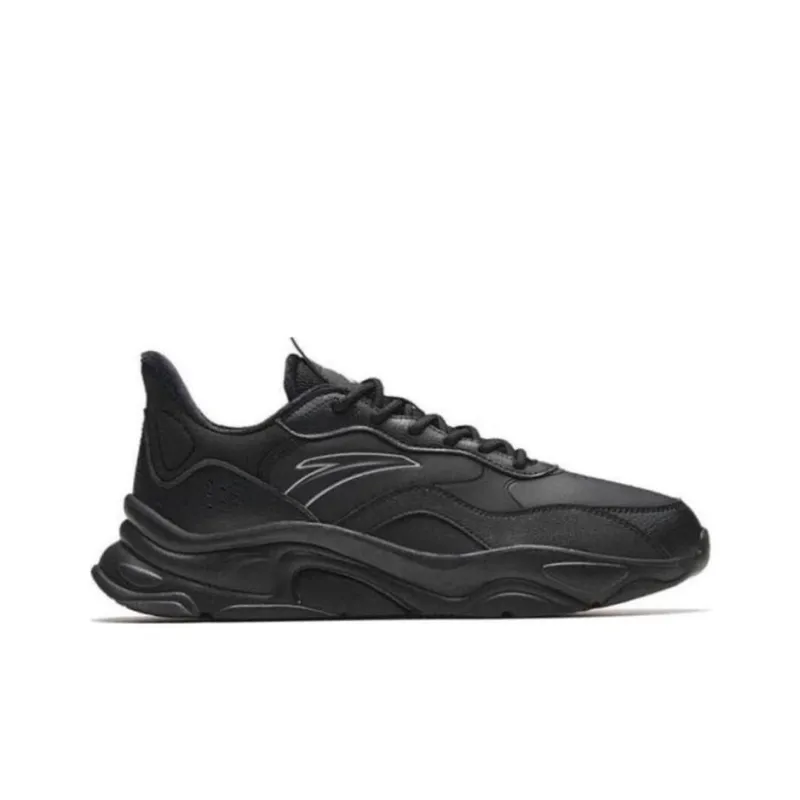 Anta Little Millennium Anti-Slip And Wear-Resistant Height Increasing Low-Top Casual Shoes Men's Black-1