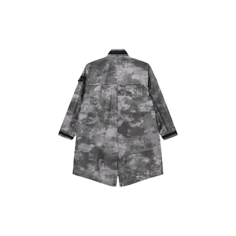 STONE ISLAND Compass Badge High Neck Mesh Overlay Parka-1