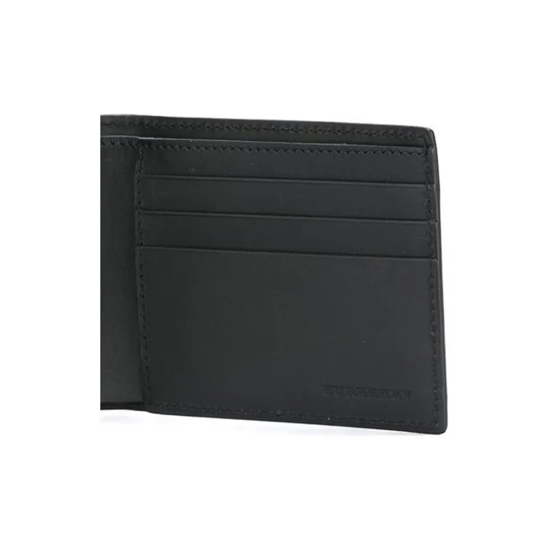 Burberry Leather Wallet Mini Men's Black-4