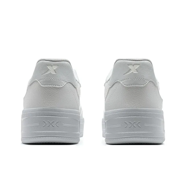 XTEP Air Force One Lightweight Wear-Resistant And Slip-Resistant Low-Top Skateboard Shoes Women's Gray White-4