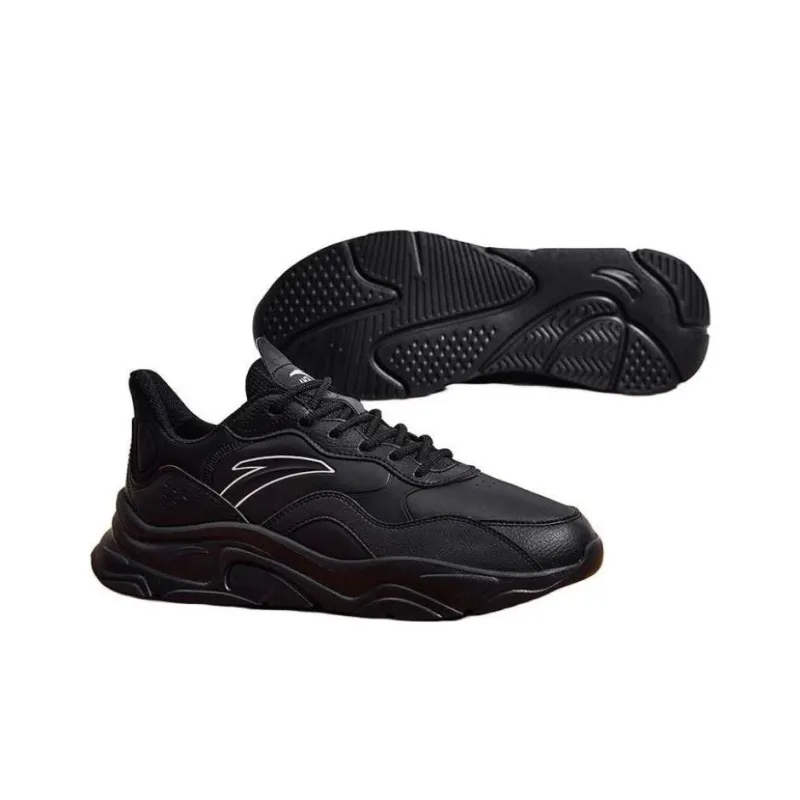 Anta Little Millennium Anti-Slip And Wear-Resistant Height Increasing Low-Top Casual Shoes Men's Black-4