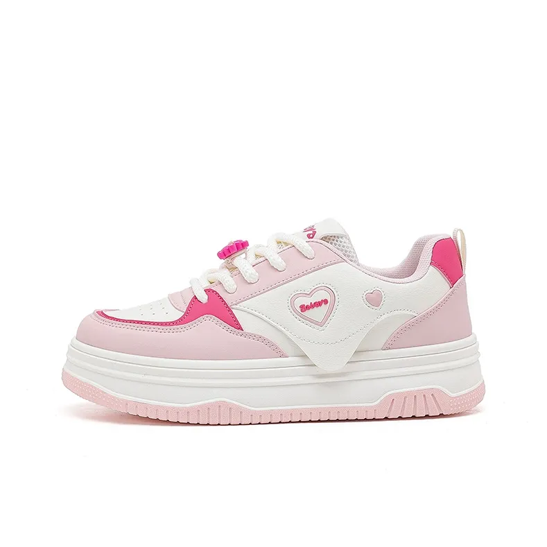 Babaya Skateboard Shoes Women's Low Top Yellow/Pink-11