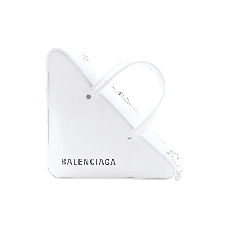 Balenciaga Leather Triangle Bag, One Shoulder Handbag Regular Women's White-0