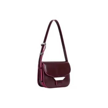KENZO Cow Leather Shoulder Bag Women's Peony Red