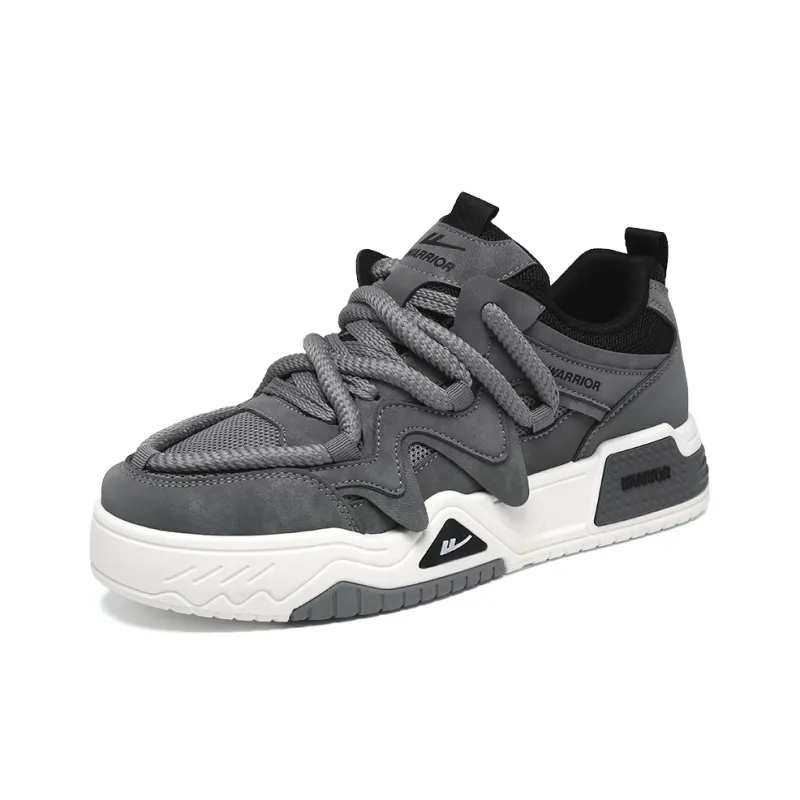 Warrior Wear-Resistant Lightweight Height Increasing Low-Top Skateboard Shoes Unisex-8