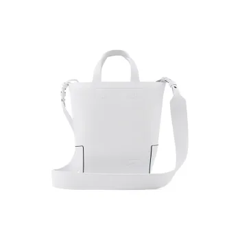 LACOSTE PVC Bucket Bags Shoulder Bag Crossbody Bag Handbag Medium Size Women's White