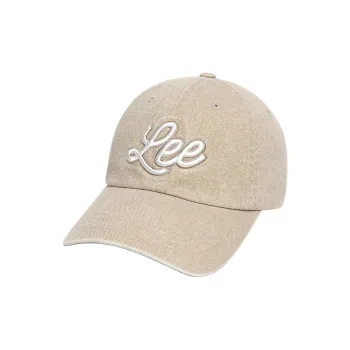 Lee Cotton Denim Metal Baseball Caps Unisex Beige