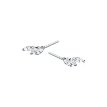 BAIJUAN S925 Silver Stud Earrings Women's