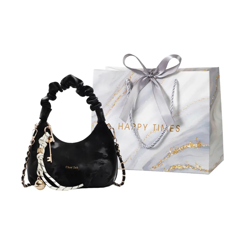 Miss Angel PU Crossbody One Shoulder Handbag Women's Beige/Black-12