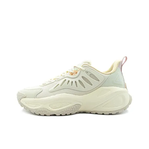 PEAK Cushioning Anti Slip And Wear Resistant Low Top Chunky Sneakers Unisex Canvas White