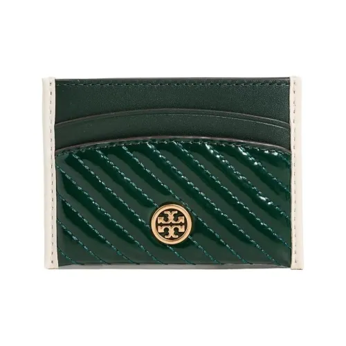 TORY BURCH Robinson Patent Leather Card Holder Regular Women's Pine Green