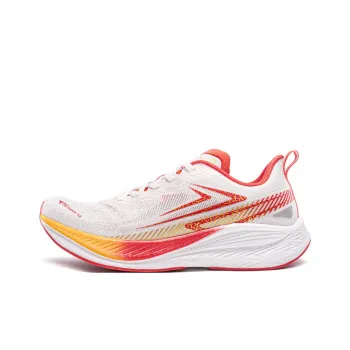 VICTORY LIGHT Durable Cushioning Low Top Casual Running Shoes Unisex White Red