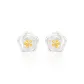 999 Fine Silver-November Camellia Stud Earrings