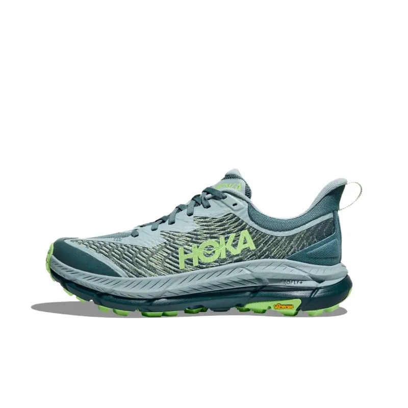 HOKA ONE ONE Mafate Speed 4 Anti Slip Wear Resistant Low Top Running Shoes Men's Gray Blue-0