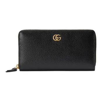 GUCCI Double G Leather Wallet Women's Black