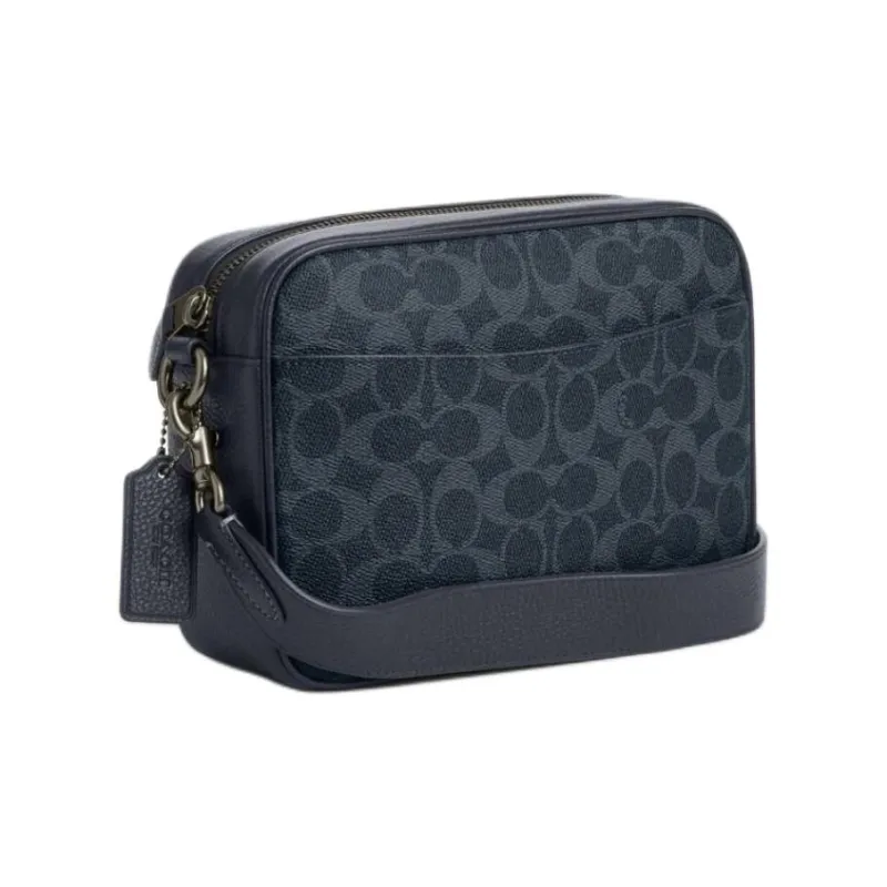 COACH Coated Canvas Crossbody Bag Shoulder Bag Small Size Men's Midnight Navy-1