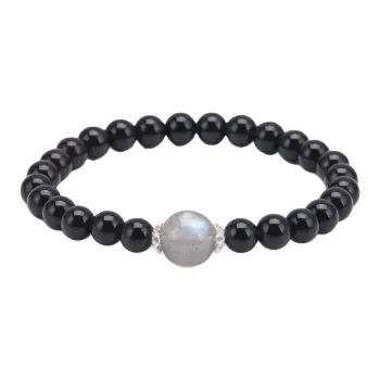 Listen To The Flowers Bloom Obsidian Bracelets Men's
