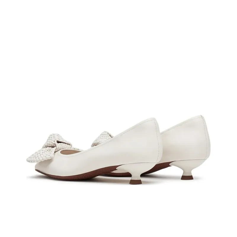 Staccato Ankara Butterfly High Heels Women's Cream Beige White-4