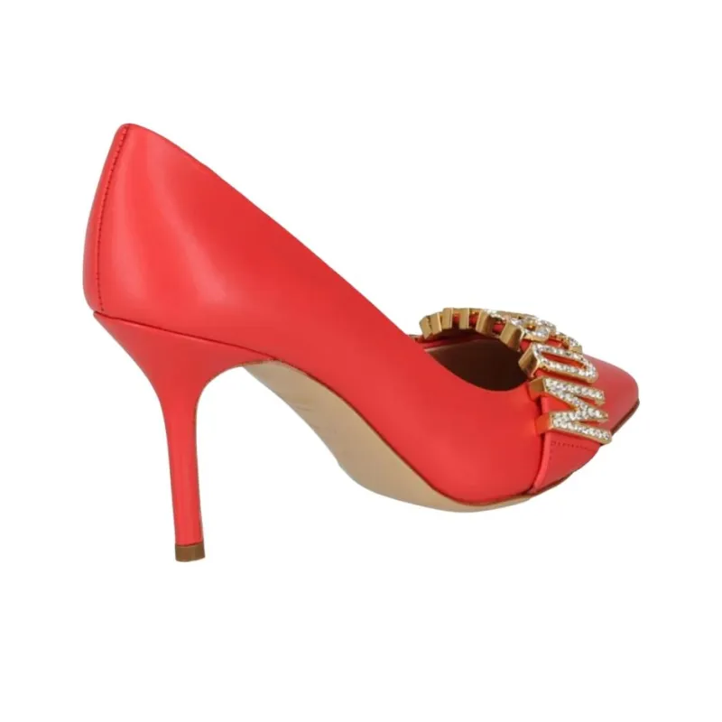 MOSCHINO Slim Heel High Heels 8.2cm Women's Red-2