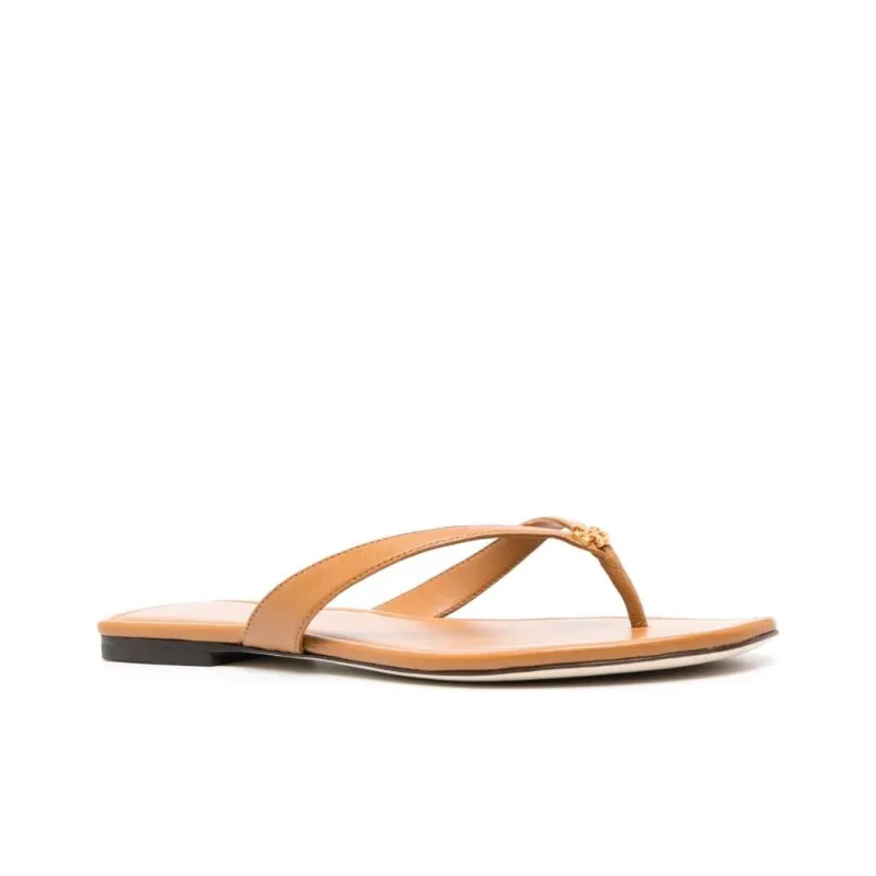 TORY BURCH Thong-strap Leather Flip Flops-2