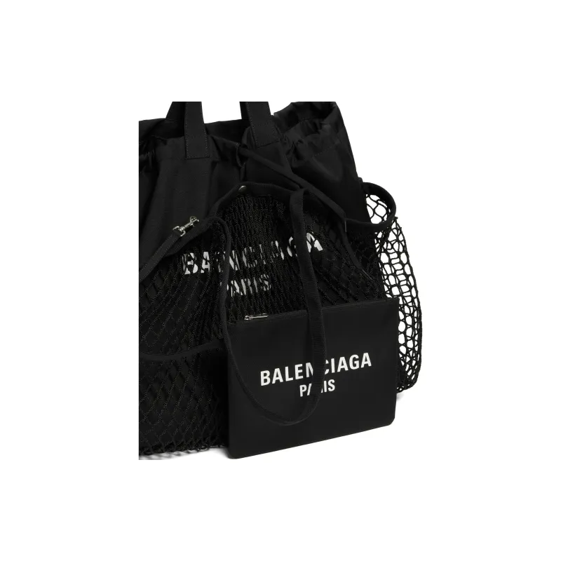 Balenciaga Logo Printed Layered Tote Bag-5