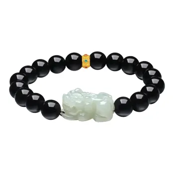 Century Edge Jewelry Hetian Jade Bracelets Pale Greenish White Jade Men's
