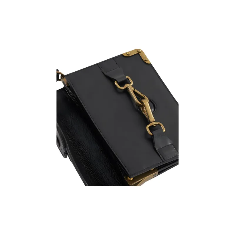 Vivienne Westwood Polished Leather Shoulder Bag, Crossbody Bag Trumpets Women's Black-2