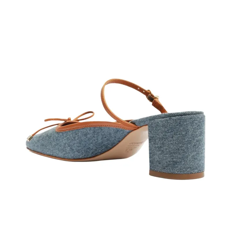 Schutz Closed Toe Slippers 6.3cm Women's Blue-3