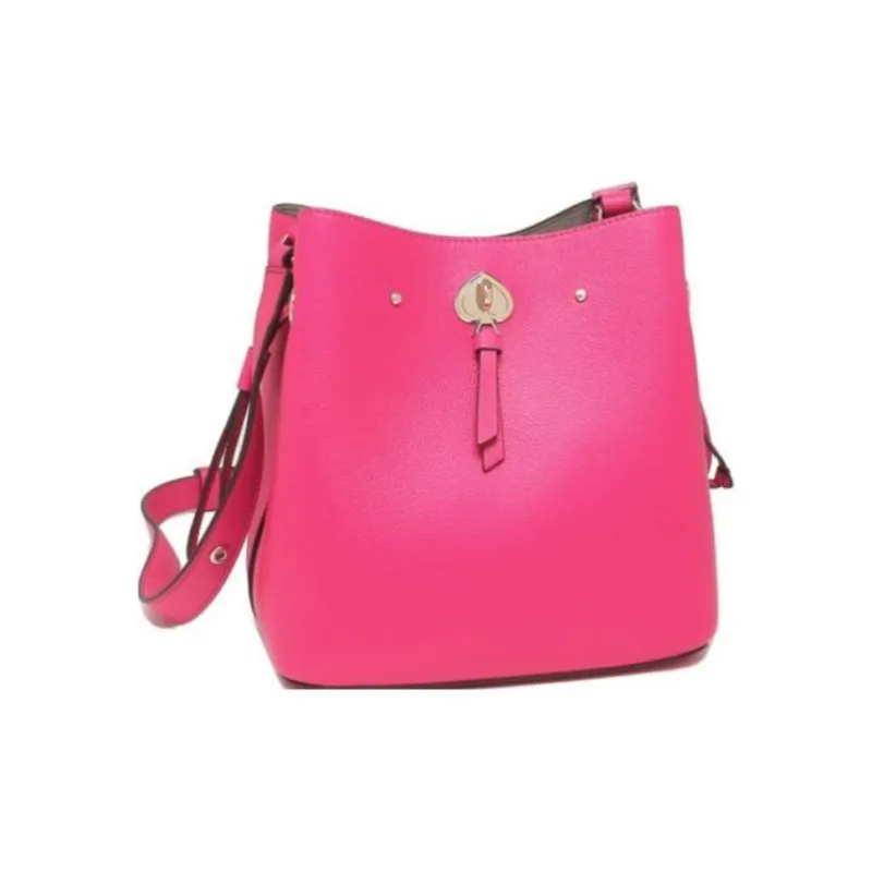 Kate Spade Litchi Grain Leather Shoulder Bag Unisex Fuchsia-0