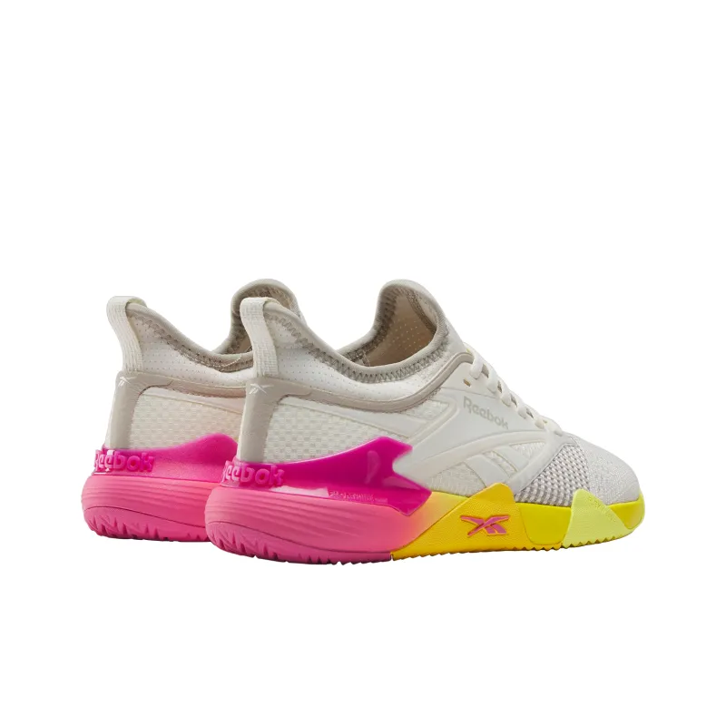 Reebok Nano Court Support Wear-Resistant Slip-Resistant Low-Top Training Shoes Women's White Yellow Red-2